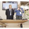 Incontro Al-lumando, quanto l'artista incontra il materiale di risulta_L'Artista Claudio Gasparini con Michele Montagna Presidente Alluflon