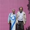 Elena Cella e Fabio Fondacci con l'opera Onda su Onda